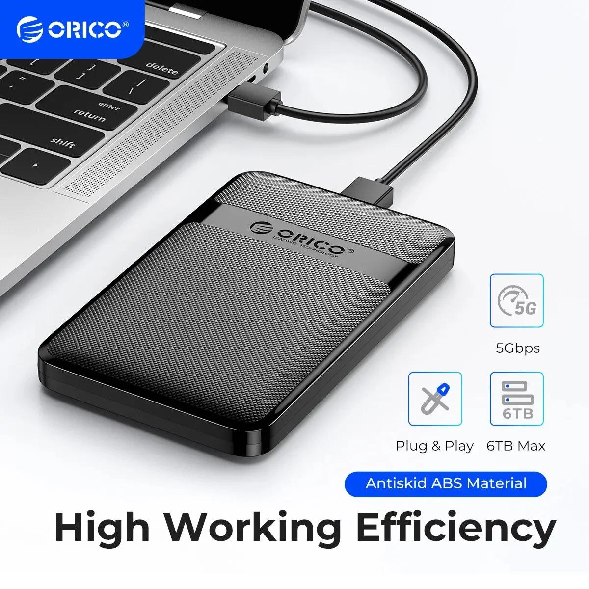 ORICO HDD ̽ 2.5 ġ SATA-USB3.0/Type-C HDD Ŭ 6Gbps ִ USB-C ܺ SATA HDD Ŭ  ڵ 